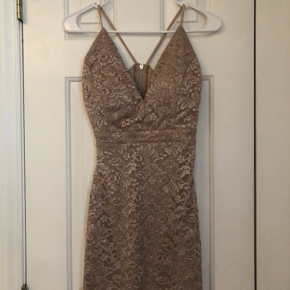Rose Gold Lace HOCO Dress